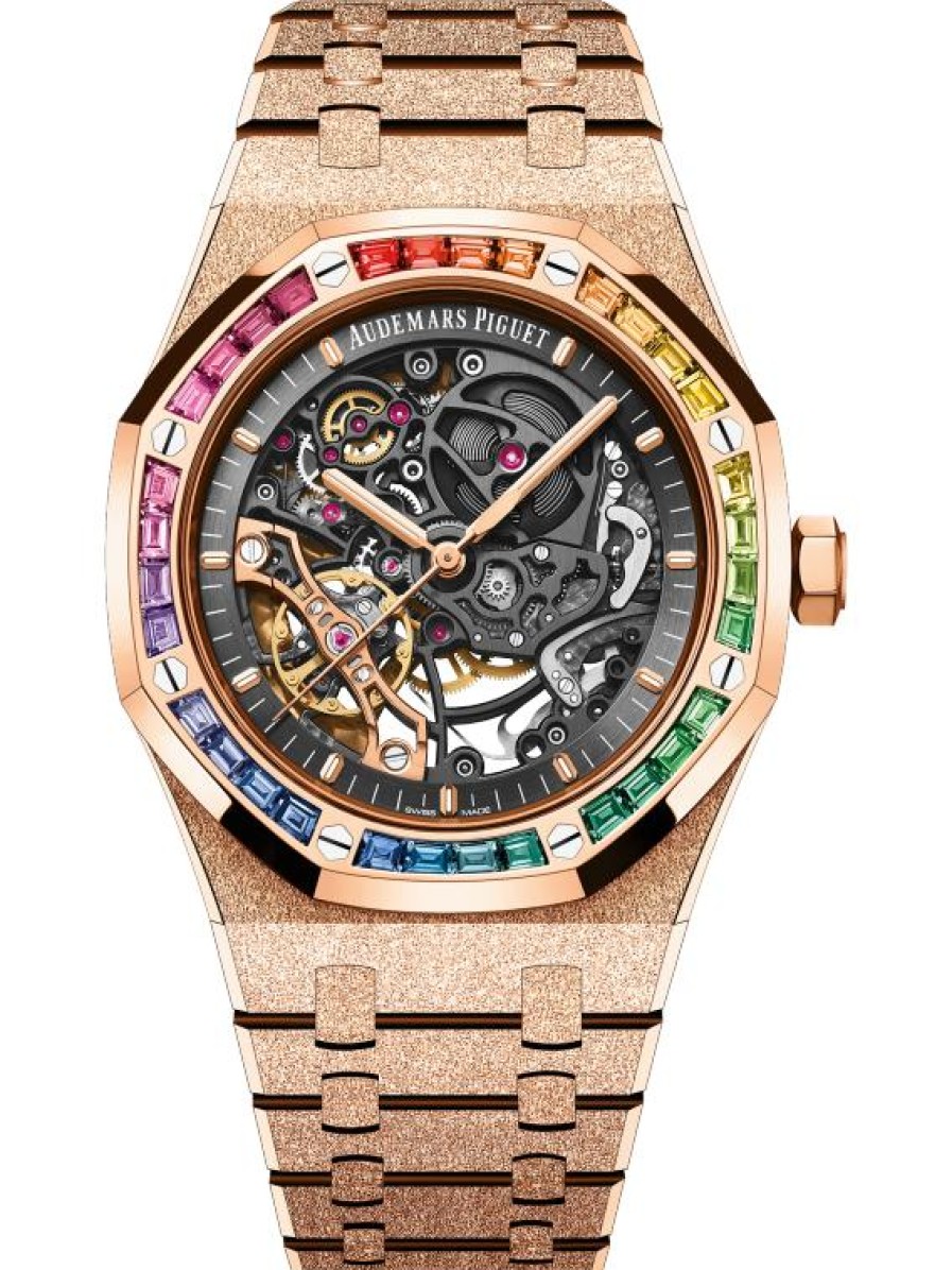 Uhren Audemars Piguet | Royal Oak Frosted Gold Double Balance Wheel Durchbrochen 18 Karat Ros Gold