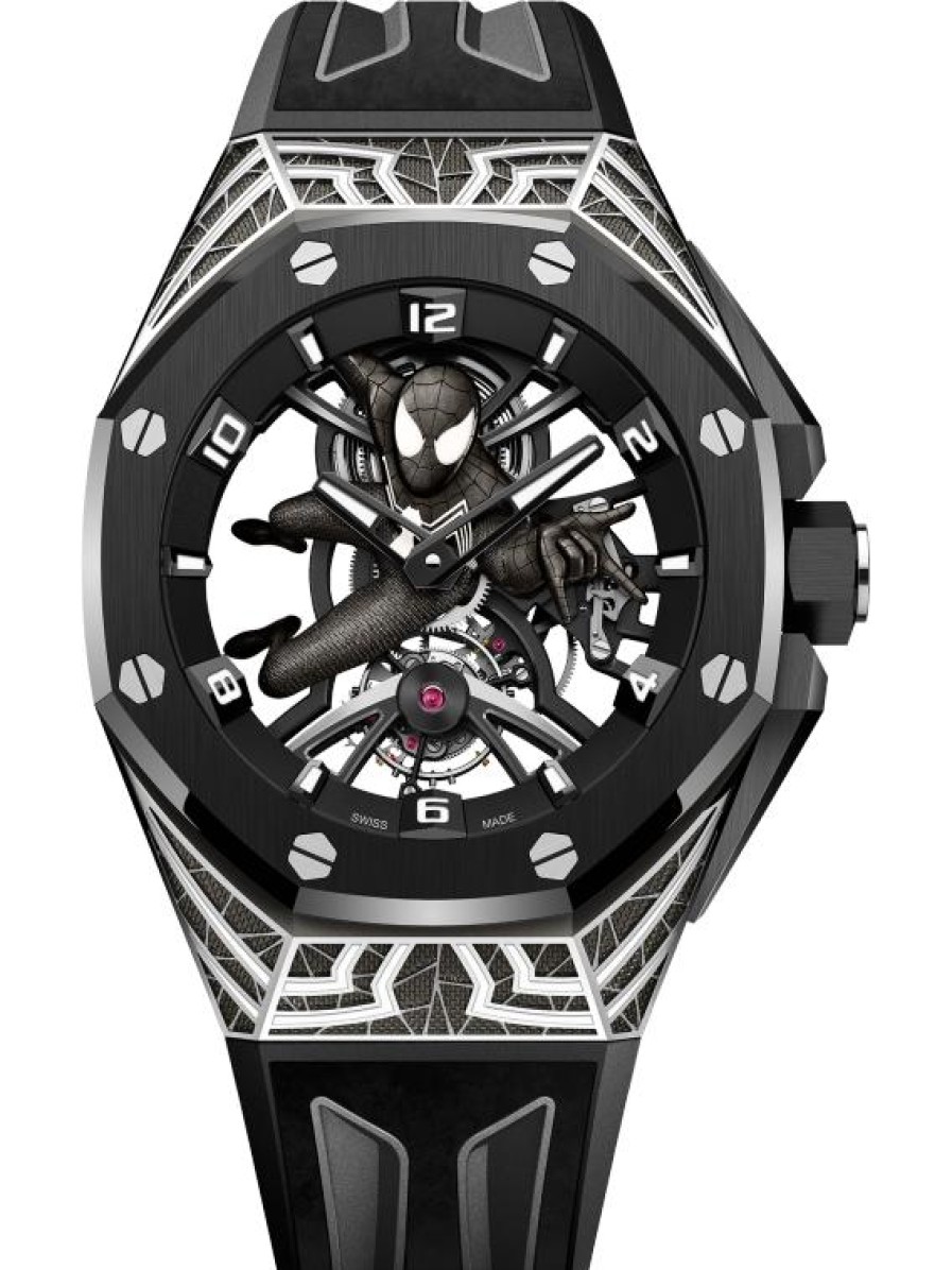 Uhren Audemars Piguet | Royal Oak Concept Tourbillon „Black Suit Spider-Man" 18 Karat Wei Gold