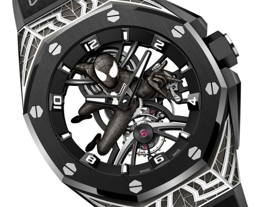 Uhren Audemars Piguet | Royal Oak Concept Tourbillon „Black Suit Spider-Man" 18 Karat Wei Gold