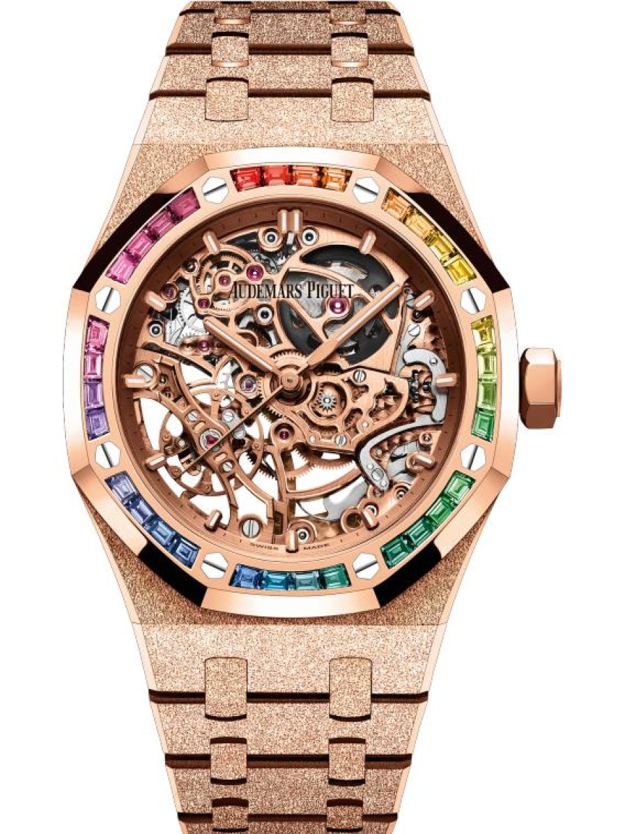 Uhren Audemars Piguet | Royal Oak Frosted Gold Double Balance Wheel Durchbrochen 18 Karat Ros Gold