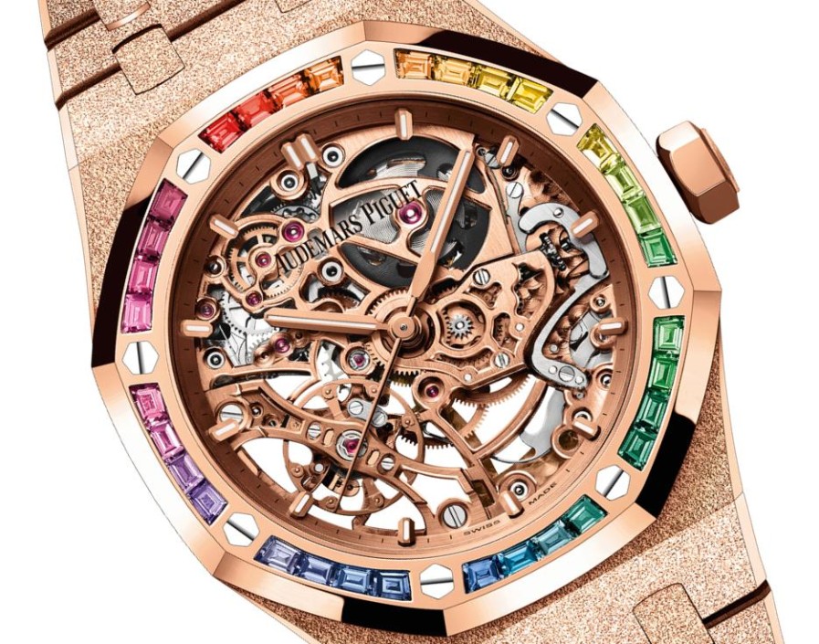 Uhren Audemars Piguet | Royal Oak Frosted Gold Double Balance Wheel Durchbrochen 18 Karat Ros Gold