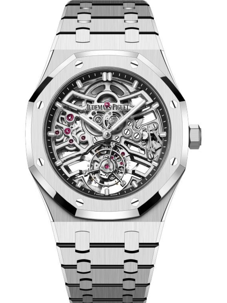 Uhren Audemars Piguet | Royal Oak Automatik-Fliegendes Tourbillon, Durchbrochen Gearbeitet Edelstahl